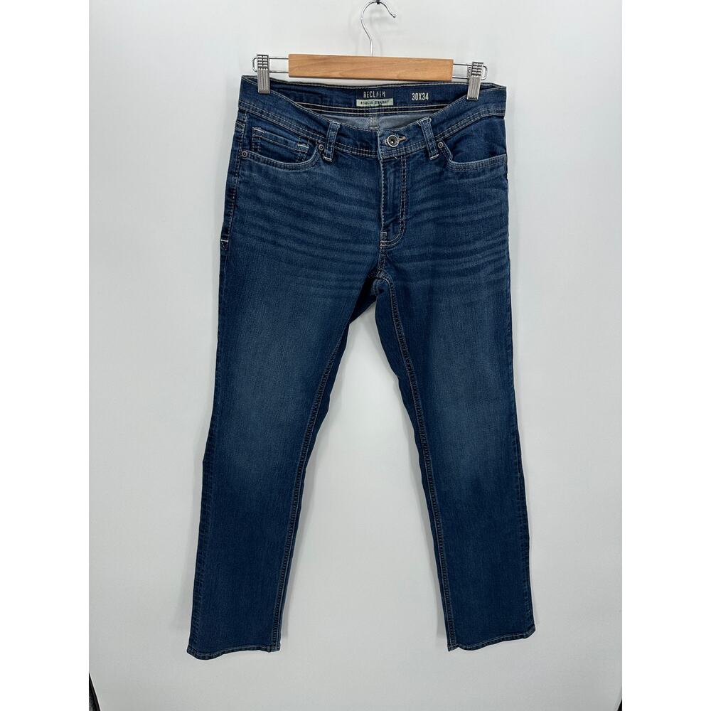 Buckle Reclaim Regular Straight Denim Jeans Mens 30x33 Blue FRL527 Stretch